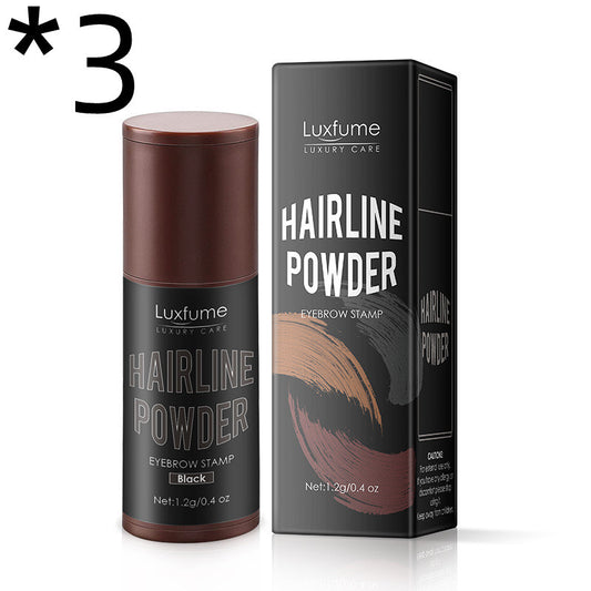 Luxfume Hairline Powder packaging with black and brown design on a white background