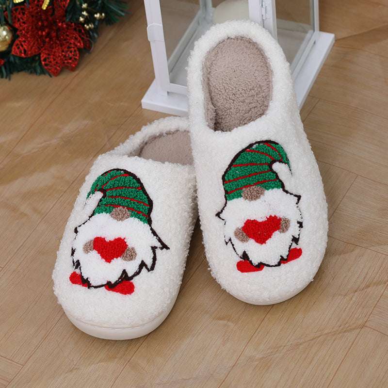 Cute Santa Claus Slippers – Warm Christmas Couple Indoor Shoes Cute Cartoon Santa Claus Home Slippers C | Ectron Online