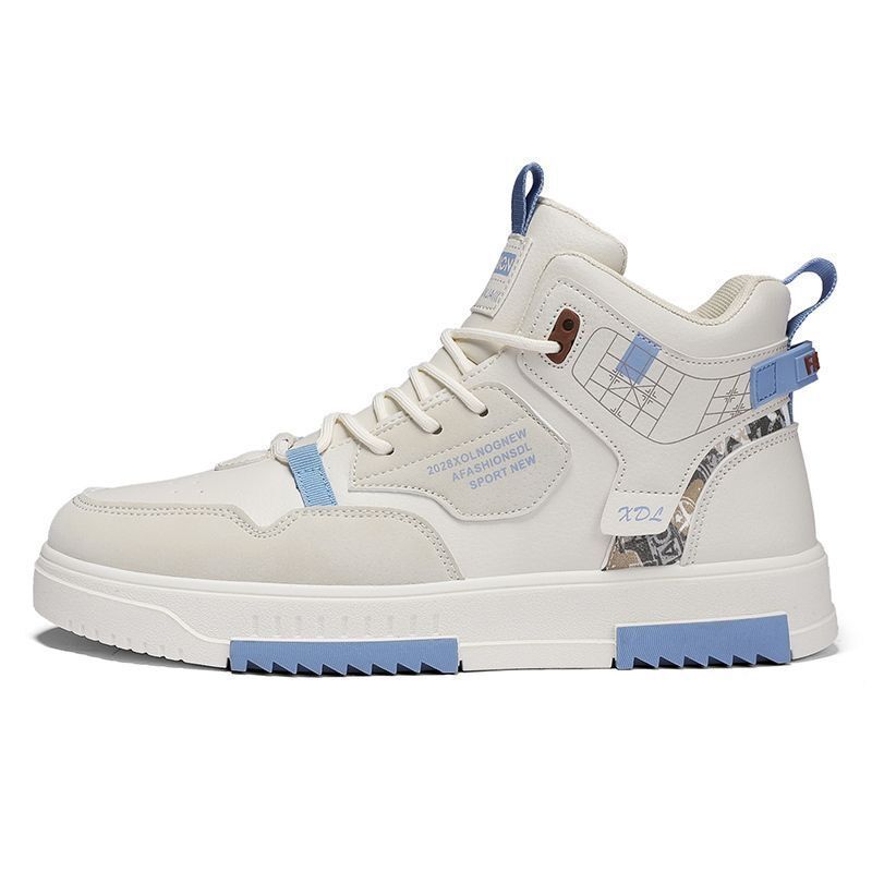 High-top Shoes Men's Flat Sneakers Trendy Versatile Student Casual Shoes Pumps
