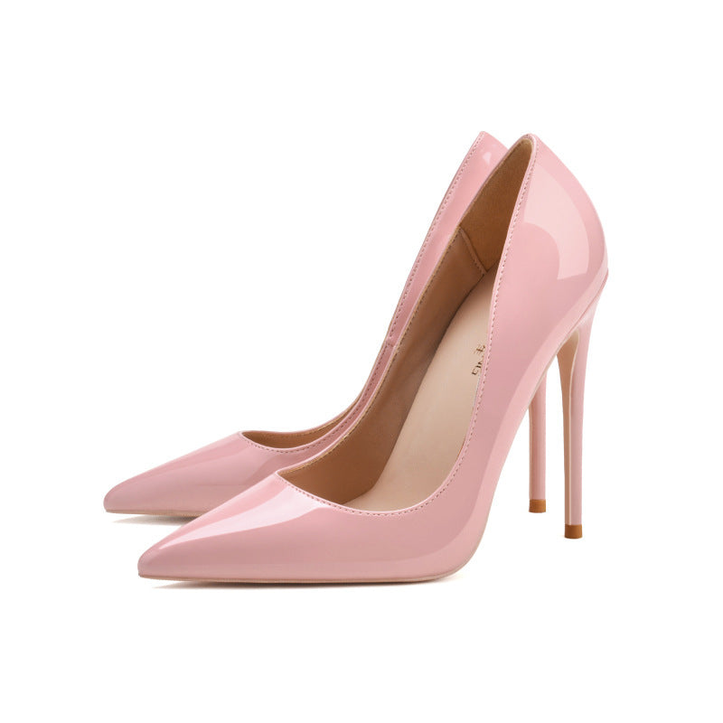 Pointed Toe Stiletto High Heels - Patent Leather Shoes Pointed Toe Stiletto High Heels Size Patent Leather Single Shoes | Ectron Online