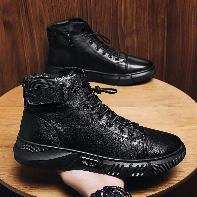 Men’s New Leather Plush Martin Boots – Casual & Warm Men's New Leather Plush Martin Boots Cas | Ectron Online