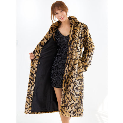 Plus Size Leopard Faux Mink Coat | Long Fleece Winter Fur Jacket Plus Size Leopard Fur Coat Long Faux Min | Ectron Online