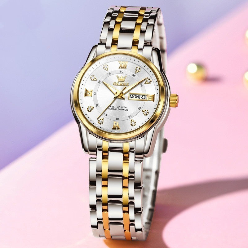 Ladies' Roman Scale Waterproof Quartz Watch Roman Scale Fashion Calendar Quartz Watc | Ectron Online