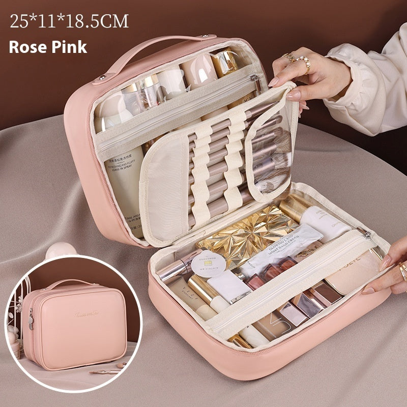 Three-in-one Multifunctional Partition Storage PU Cosmetic Bag