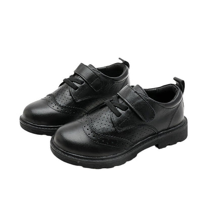 Children's Hollowed Out Fashionable British Style Cowhide Shoes