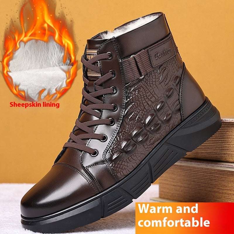 Warm Fur-Integrated Snow Cotton Boots – Cozy & Insulated Fur Integrated Warm Snow Cotton Boots | Ectron Online