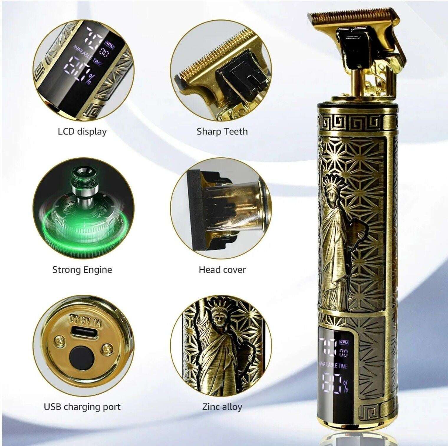 Pro Cordless Hair Clippers & Beard Trimmer Kit - USB Rechargeable Beard Trimmer Hair Clippers Cordless Hai | Ectron Online