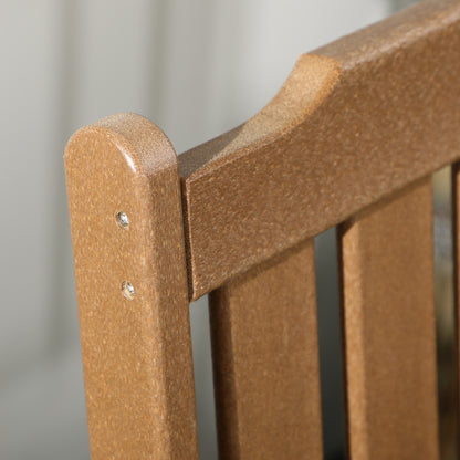 Brown chair armrest post end with metal screws; wood-like frame corner detail.
