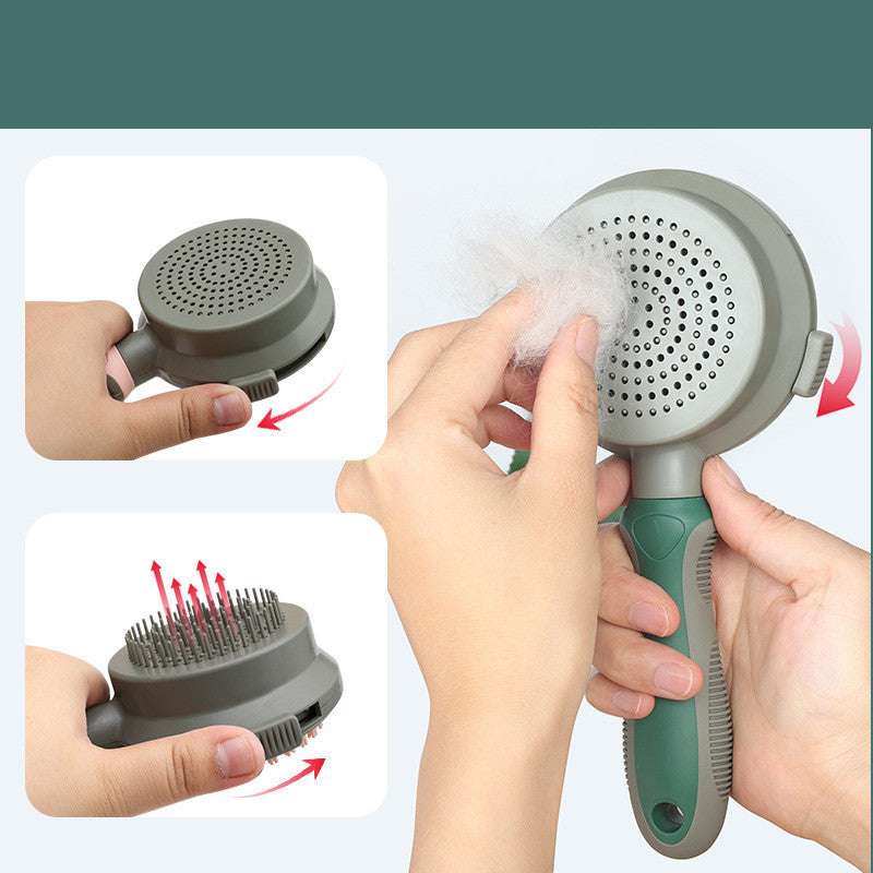 Pet Hair Removal Comb - Self Cleaning Slicker Brush for Cats & Dogs