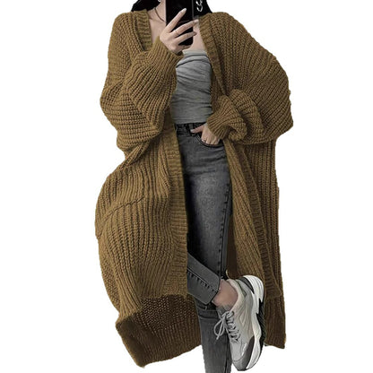 Women's Idle Style Loose Knitted Coat | Thick Oversized Cardigan Idle Style Loose Thick Knitted Coat For | Ectron Online