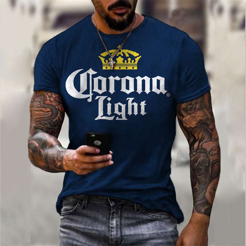 Retro Casual Printed T-Shirt – Men’s Loose Street Fashion Tee Retro Style Casual T-shirt Street Fashio | Ectron Online