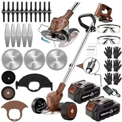 21V Cordless Weed Eater with Wheels - 3-in-1 Battery Trimmer