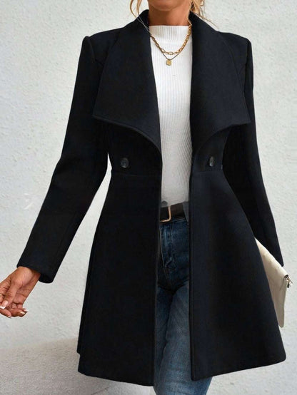 Women's Coat Slim Fit Long Fashion Lapel