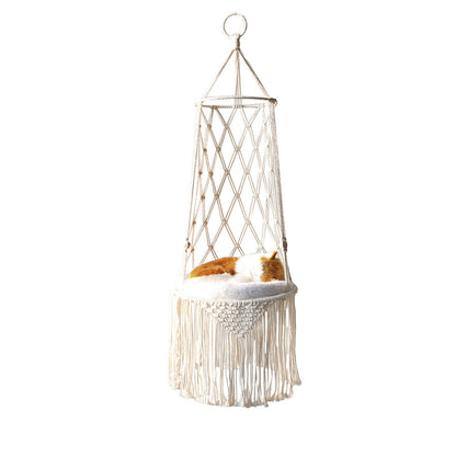 Macrame Hanging Pet Bed Macrame Cat Hammock Wall Hanging Cat Hammock Macrame Cat Bed-Pet Gifts Hammock Macrame Cat Swing