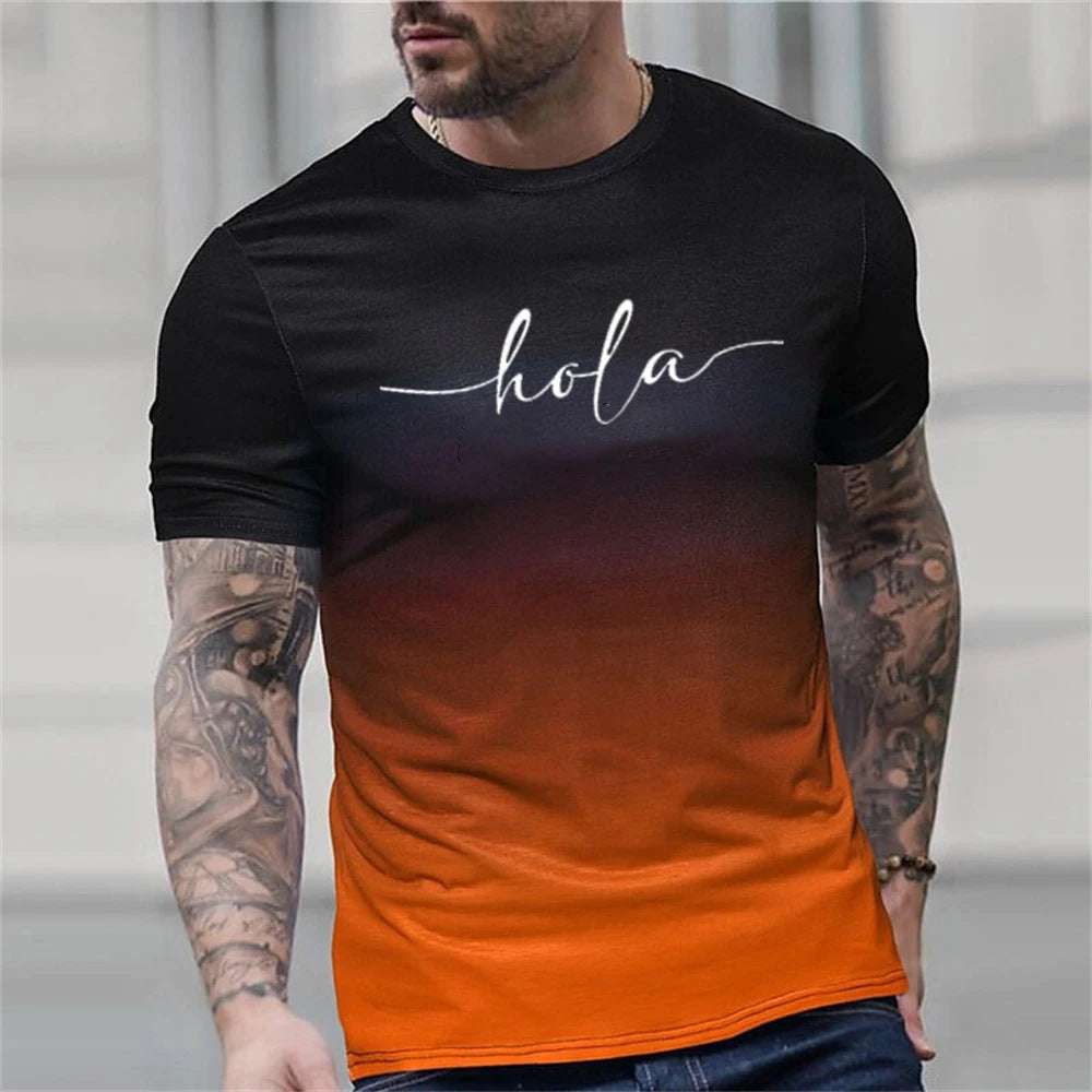 Summer Round Neck T-shirt – Loose Fit with Letter Print Summer Round Neck Loose Letter Print Sho | Ectron Online
