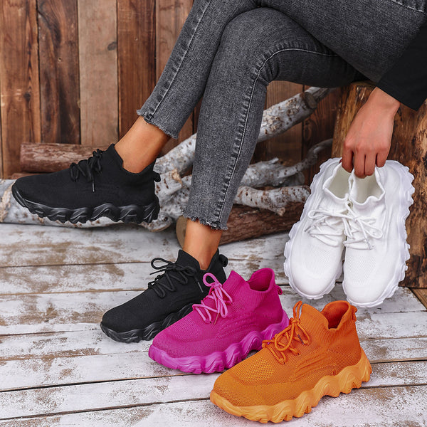 Women’s Lace-Up Mesh Sneakers – Lightweight Running Shoes