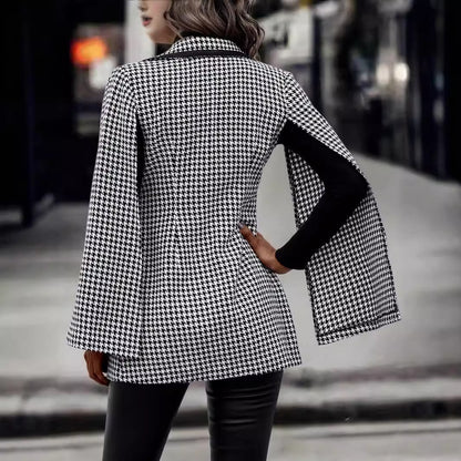 Women's Suit Jacket Split Long Sleeve Commuting Elegant