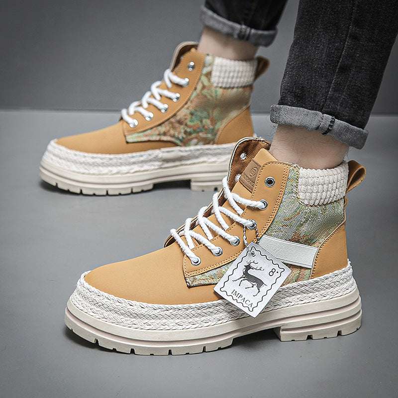 Men’s Casual High-Top Worker Boots – All-Match & Durable Men's Casual All-match Worker Boot High- | Ectron Online