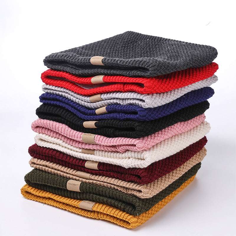 Plain Knitted Scarf Outdoor Velvet Padded Suit Neck Neck Protection Bandana