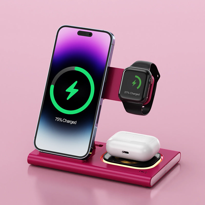 3-in-1 15W Magnetic Wireless Charger with Night Light 3 IN 1 15W Wireless Charging Charger Mag | Ectron Online