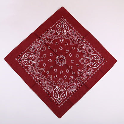 55cm Cotton Cashew Flower Square Scarf Printed Bandanna