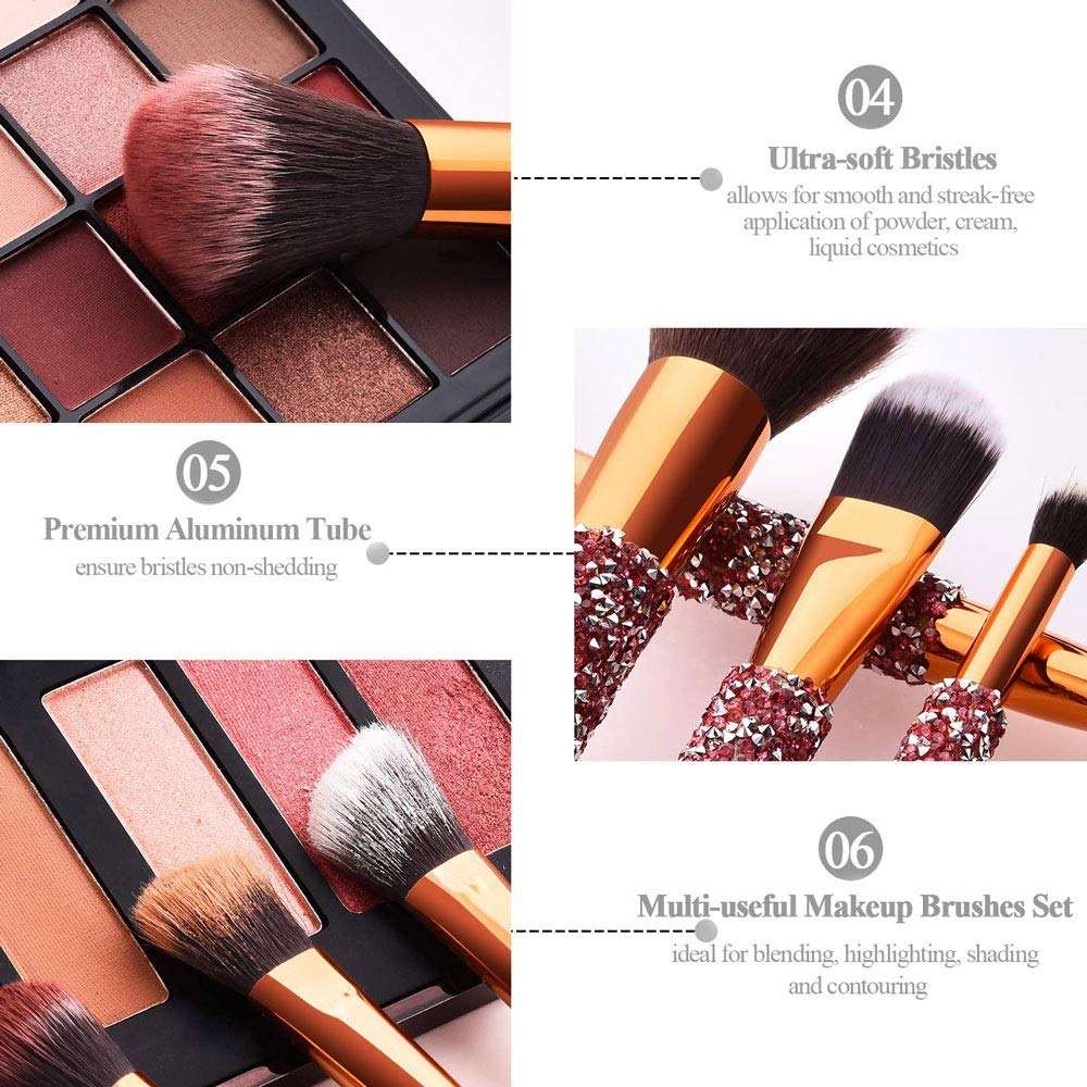 10 IN 1 Diamond Inlaid Handmade Custom Makeup Brush 10 IN 1 Diamond Inlaid Handmade Custom M | Ectron Online
