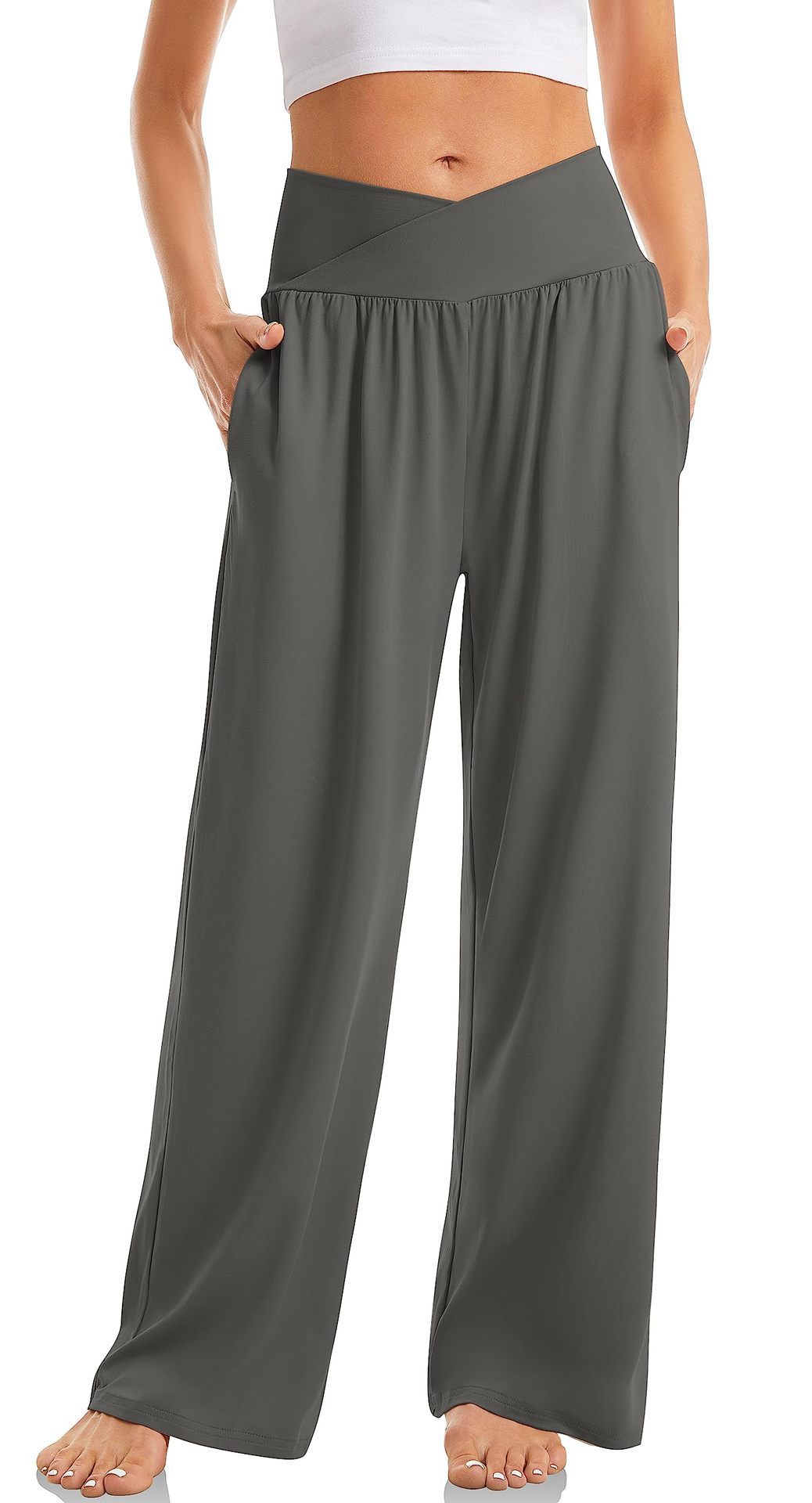 Women's Cross Waist Yoga Pants Loose Trousers Sports Pants Women's Cross Waist Yoga Pants Loose Tro | Ectron Online