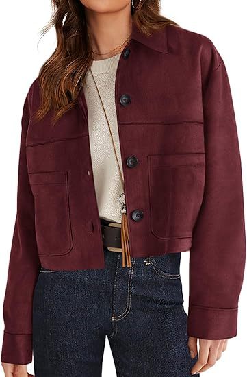 Women's Faux Suede Short Jacket | Casual Lightweight Autumn Coat European And American Style Women Faux S | Ectron Online