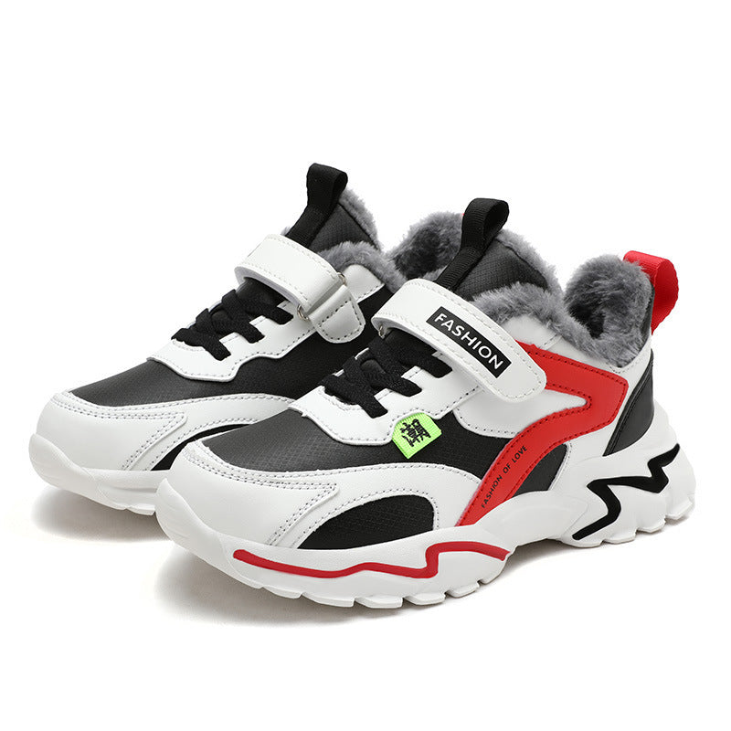 Kids' Winter Leather Sneakers | Plush & Velvet Lined Winter Children's Leather Plus Velvet Sn | Ectron Online