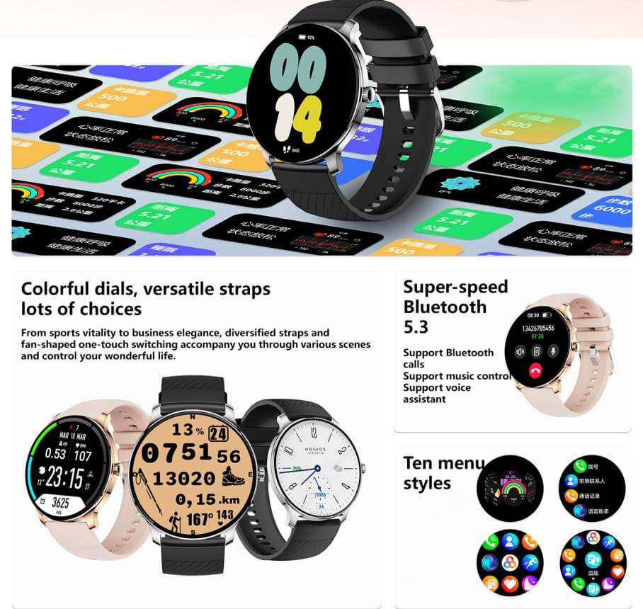 Ultra Slim Smartwatch with 1.43" AMOLED Display Ultra Slim Smart Watch For Men Women, 1. | Ectron Online