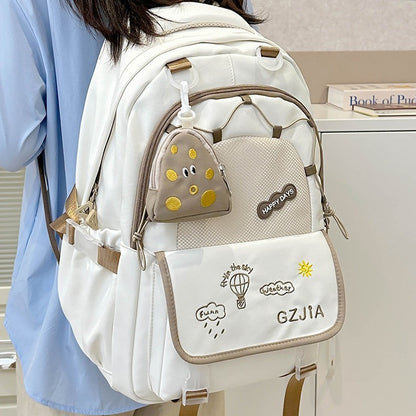 Simple And Lightweight Large Capacity Contrast Color Backpack