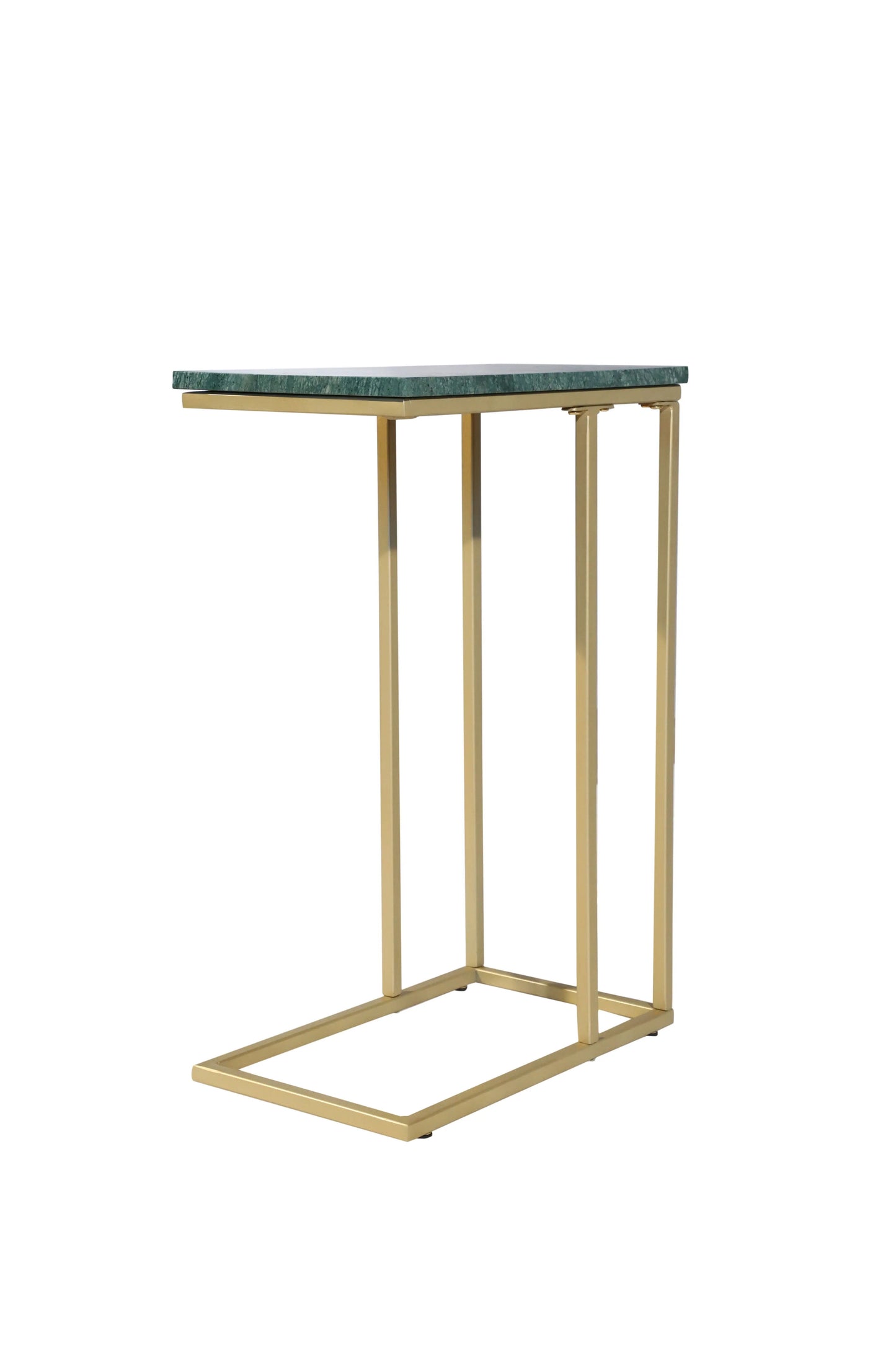 Marble C Table for Living Room | 24" Modern End Table with Metal Frame
