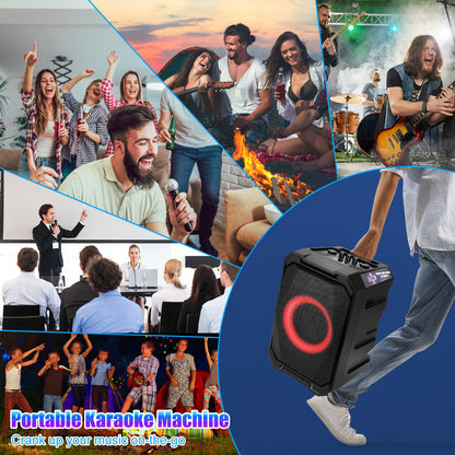 Wireless Party Speaker with 2 Mics | TWS Bass & LED Bluetooth Speaker 1Pc Portable Wireless Party Speaker With | Ectron Online