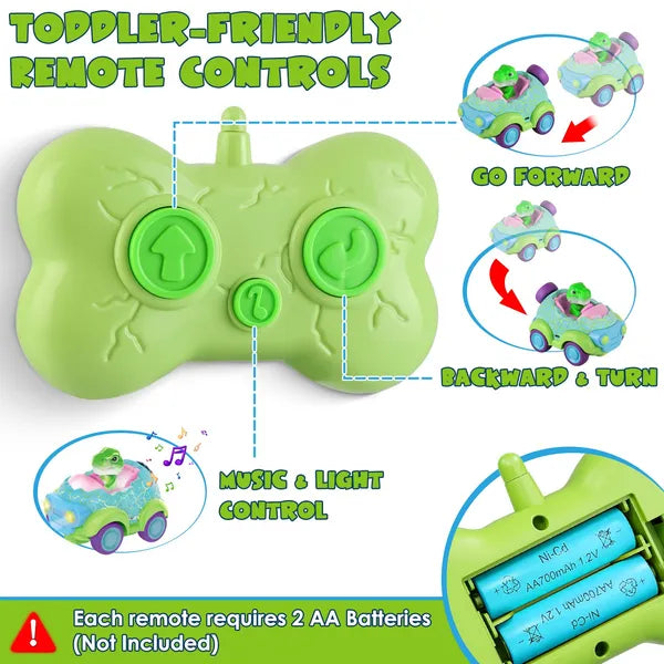 2-Pack Dinosaur Remote Control Cars