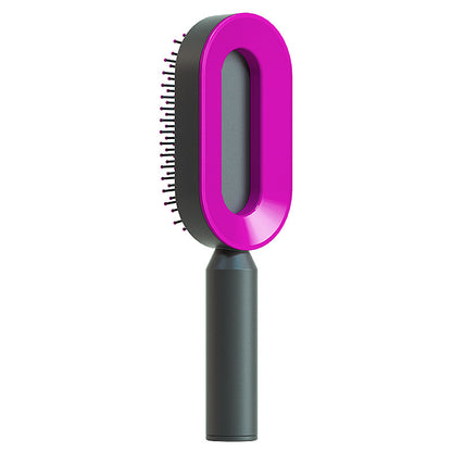 Self-Cleaning Hair Brush - One-Key Hair Removal & Scalp Massage Comb Self Cleaning Hair Brush For Women One-k | Ectron Online