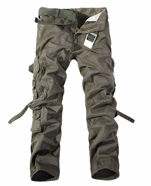 Men's Multi-Pocket Washed Cargo Pants