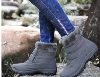 Outdoor Warm, Waterproof, Ski Boots, High-Tube, Thick-Soled Cotton Shoes, Plus Velvet Thickening