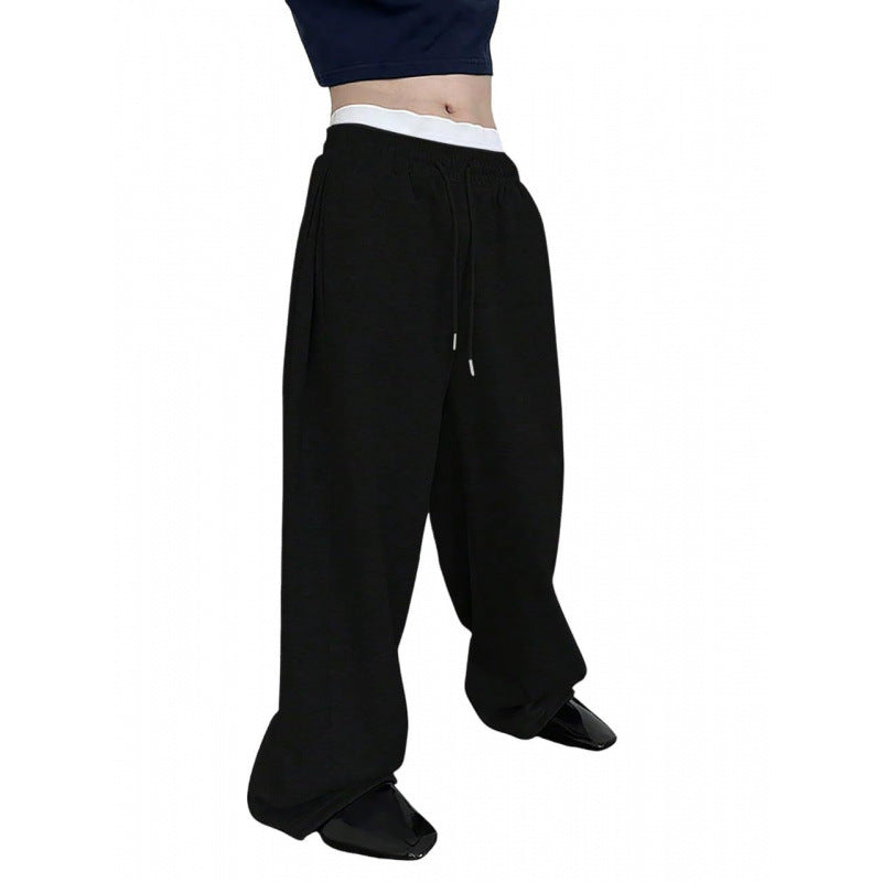 Men's Sweatpants with Waist Drawstring - Straight Loose Fit Trousers