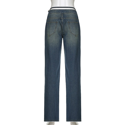 Loose And Simple All-match Denim Trousers Women