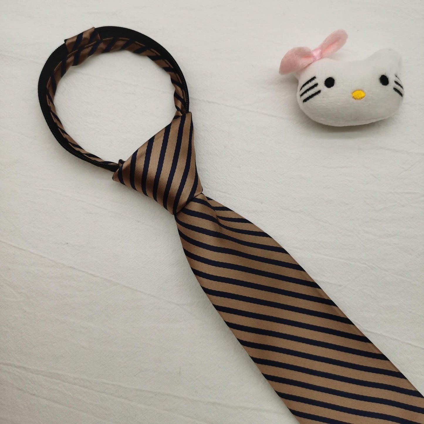 Vintage Tie Flower Stripe Modern Casual Fashion Zipper