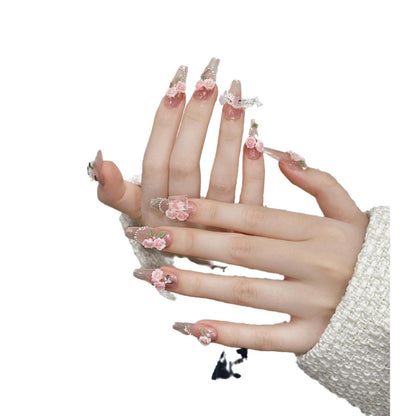 Handmade UV Press-On Nails - Finished Luxury Reusable Nail Patches Handmade UV Nail Beauty Patch Finished P | Ectron Online