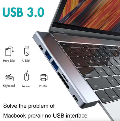 Multiport USB-C Hub Adapter for MacBook Pro & Air - 4K HDMI, USB 3.0 Multiport USB-C Hub Type C To USB 3.0 4K | Ectron Online