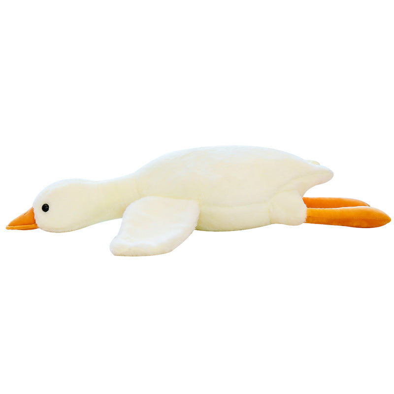 Plush toy duck on a white background