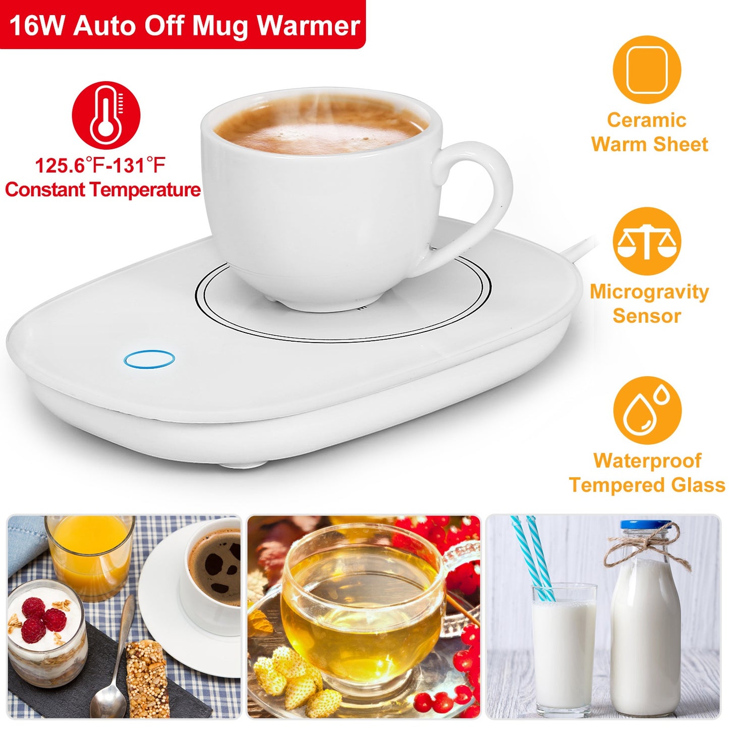 Electric Coffee Mug Warmer - Auto Shut Off Cup Heater Pad