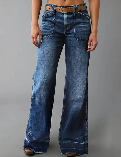 Women's Retro High-Waist Straight Jeans | Slimming All-Matching Denim Retro High Waist Straight Loose Slimming | Ectron Online