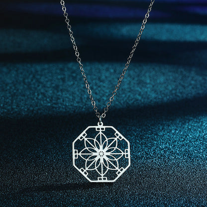 Mandala Flower Pendant Necklace Jewellery