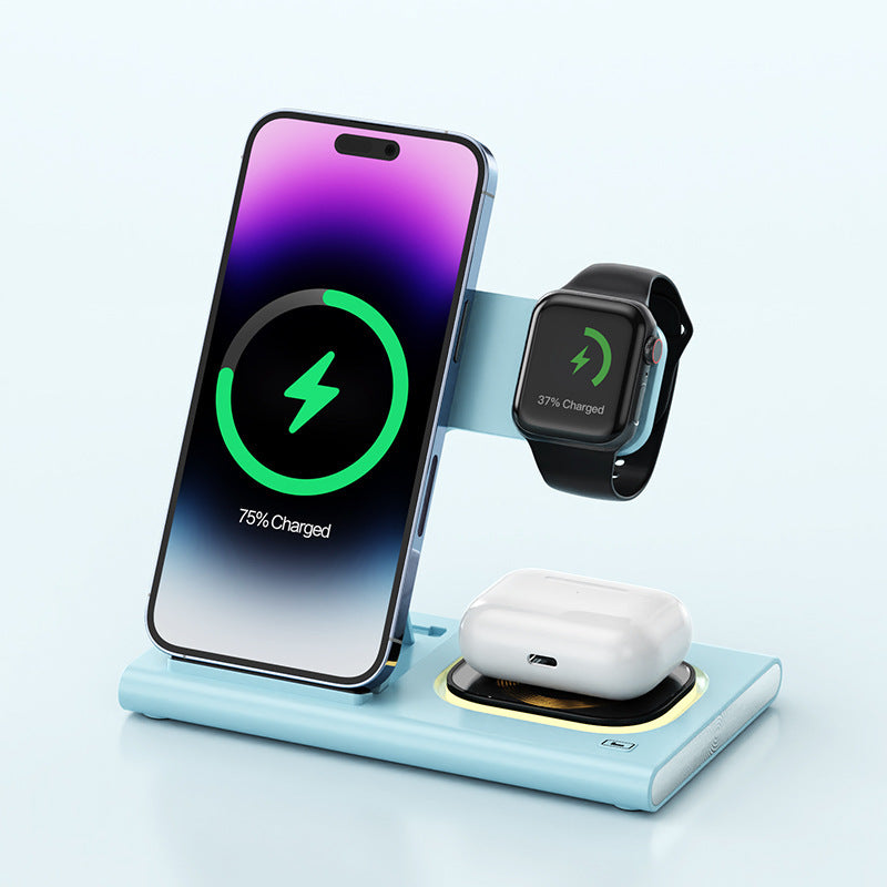 3-in-1 15W Magnetic Wireless Charger with Night Light 3 IN 1 15W Wireless Charging Charger Mag | Ectron Online