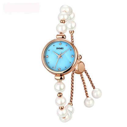 Fashionable All-match Elegant Women's Quartz Watch Pearl Natural Stone Strap Bracelet Watch