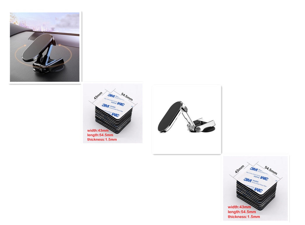 360° Rotating Car Mount: Foldable & Magnetic for All Phones Rotate Metal Magnetic Car Phone Holder | Ectron Online