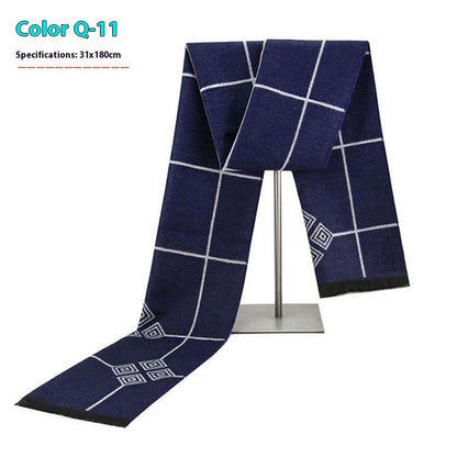New Men's Cashmere-Like Striped Scarf